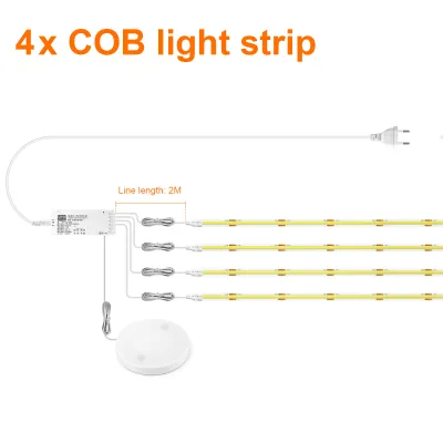 Under Cabinet Collection Display COB LED Strip Light Bookcase Wardrobe Closet Lamp Tape Penetrable Wood Dimmable Touch Sensor