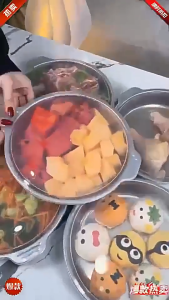 Stainless Steel round Tray With Cover Freshness Box Picnic Plate Preparation Tray