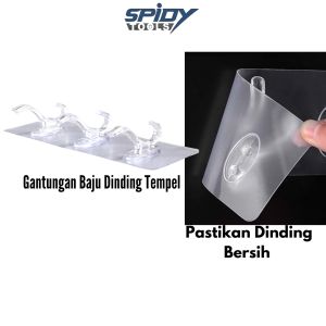 Spidy Gantungan Baju Handuk Pakaian Kamar Mandi Dinding Hook Tempel Multifungsi