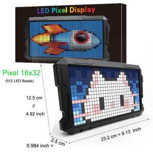 LED Matrix Pixel Display Screen Alarm Clock DIY Graffiti Animation Drawing Panel RGB Nightlight for Game Room Decor Gift Idea