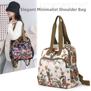 Trendy Large Capacity Oxford Cloth Backpack Casual Fashion Print Ladies Travel Hiking Bag Soft Handle Zipper Closure Campus Style