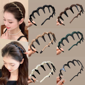 Womens High Cranial Wave Hairband New 2025 Fashion Sensation Face Wash Headband Fabric Art Large Wave Hair Clip Headwear