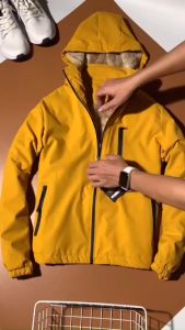 Áo khoác gió nam nữ lót lông áo gió dù lót lông cừu dày dặn màu nâu ấm áp mùa đông vải tráng bạc chống nước siêu đẹp