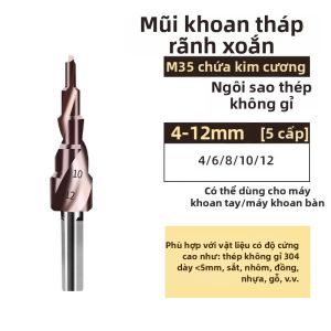 LECAN | Mũi Khoan Tháp Mở Lỗ & Mở Rộng Inox 304 Độ Cứng Cao Hợp Kim Chứa Coban