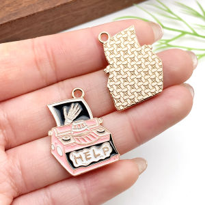 Bộ Mặt Dây Chuyền Halloween Vẽ Kiểu Xương Màu Hồng 5/8 Chiếc Mỗi Mẫu Chất Liệu Hợp Kim Kẽm Phong Cách Bohemia Dùng Làm Đồ Trang Sức Thủ Công