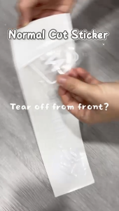 Slide To Open Cut Out Sticker For Glass or Door | Reverse or Normal Cut Mode | Vinyl Decal Sticker for Shop & Office