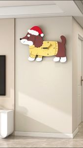 Lighthundred JAM DINDING GANTUNG KARAKTER ANJING / AESTHETIC ART MINIMALIS Jam Dinding Minimalis - 50 x 38cm