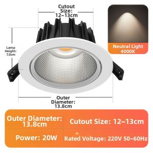 SAINAHEPAN | Embedded Cob Ceiling Light Ultra Bright Spot Lighting