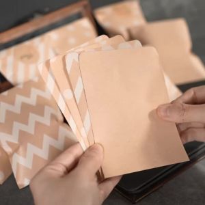 48Sets Retro Kraft Paper Bags Dot Stripe Candy Cookie Treat Bags with Stickers Gift Pouch for Wedding Party Favor Supplies