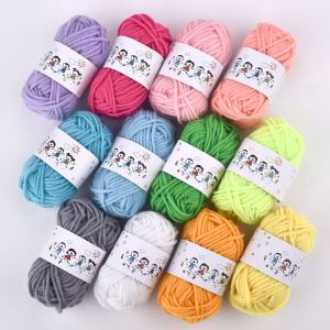 12colors/set DIY Knitting Crochet YarnNeedlework Sewing Hand Crafting Wool Line Scarf Hat Dolls Decoration Soft Sewing Supplies