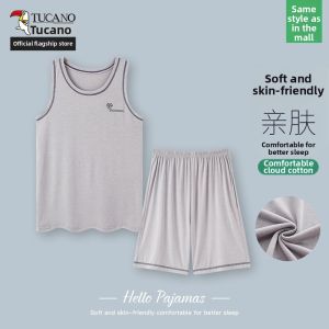 TUCANO | Cool Thin Sleeveless Vest & Shorts Pajamas
