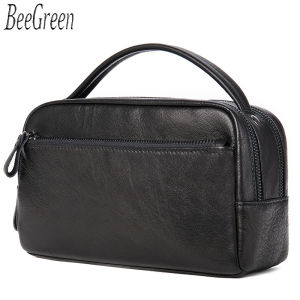 คุณภาพสูง กระเป๋าถืออเนก ล้างแท้หนังสำหรับผู้ชายถุงเครื่องสำอาง กระเป๋าหนังล้าง คุณภาพสูง