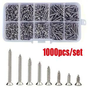 700 Pieces of M2 Stainless Steel Miniature Self-Tapping Screws Self-Locking Wood Screws Suitable for Wood and Metal Products.