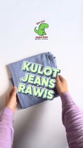 Kulot Jeans Rawis Anak Perempuan Celana Panjang Denim Motif Checkerboard Love 058 Vench Wakakids