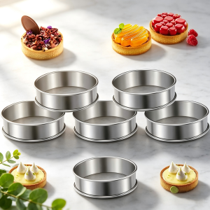 6 Khuôn Làm Bánh Muffin/crumpet Bằng Thép Không Gỉ Chống Dính Thân Thiện Với Môi Trường Dễ Tháo Khuôn Dùng Làm Bánh Kếp Bánh Quy Làm Bánh Tại Nhà