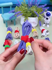 10pcs Reusable Fastening Cable Ties 6-Inch Adjustable Cord Ties Microfiber Hook Loop Cords Management Wire Organizer Wraps