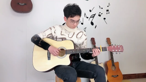 EXPOSE Folk Guitar 38 Inch Acoustic Guitar Low action Guitar For Beginners Full Set With Capo Bag String