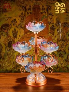 Colored Lotus Shaped Light Stand
