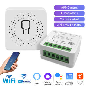16A 20A Tuya Smart WiFi Switch RF 433Mhz Receiver Breaker Relay Module 2-way Control Smart Life App Remote Alexa Google Home