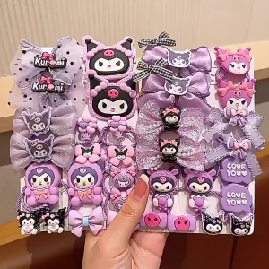 เก็บปลายทาง!เชือกมัดผมเด็กคุโรมิ 18ชิ้น ที่มัดผม ยางยืดรัดผมน่ารัก สำหรับเด็กสาว ความยืดหยุ่นสูง