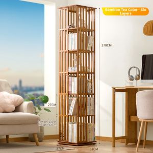 MLZH | Rotating Bookcase Storage Shelf Multi-layer Display Rack
