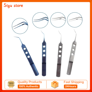 Capsulorhexis Tweezers Stainless Steel Titanium Alloy Autoclavable Ophthalmic Forceps Curved Angle Type Ophthalmic Instrument