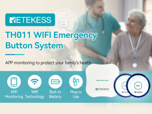 Retekess TH011 Wireless WiFi Caregiver Pager Wireless SOS Call Button Nurse Calling Alert Patient Help System for Home/Personal Elderly Patient Personal hospitals clinics.