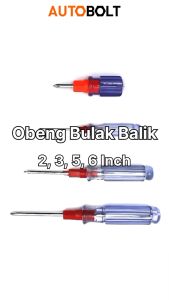 Obeng Transparan Bolak Balik BB Plus Ples Minus Mines 3 5 6 Inch Bening 2 Way