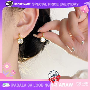 Korean Style New Drop Earrings Square Sugar Cube Charms Cubic Zirconia Gold Hook Dangler for Young Lady Fashion Jewelry Accessories