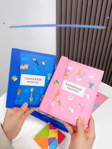 3D Magnetic Wooden Tangram Puzzle Montessori Toy Birthday Goodies Gift for Kids 七巧板 Mainan Tangram