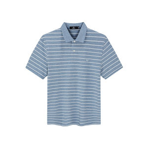 Septwolves Mens Short Sleeve Polo Shirt Cool Feeling Casual Breathable Striped T-Shirt Standard Fit Polyester Fiber Summer New Arrival