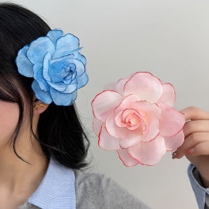 C.three Simulated Gradient Flower Hair Clip Super Fairy Vacation Headdress Women Summer Large Hair Clip