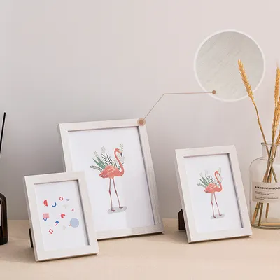 Simple Solid Wood Square Photo Frame Stand Wall Hanging 6 7 8 10 A4 A5 Size Engraved Home Decorative Picture Frame