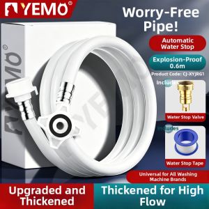 YEMO | Durable Extension Washing Machine Inlet Hose Anti-Burst Quick Connector