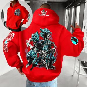 เสื้อฮู้ดดราก้อนบอลมาสเตอร์โรชิฮาราจูกุสตรีทแวร์ - เสื้อสเวตเชิ้ตวินเทจโอเวอร์ไซส์สำหรับทุกเพศ