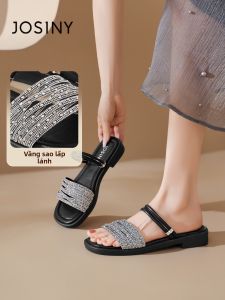 Josiny | Crystal Embellished New Slipper 2026 Fall Flat Non-Slip Match All Clothes