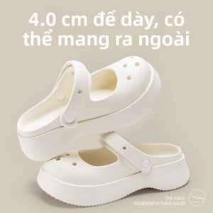 QIAOHUI | Dép Nâng Đế Có Hoa Văn Và Hạt Ngọc Trai cho Mùa Hè