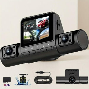 1080P Full HD 4-lens Dash Cam Wide Angle Loop Recording Car DVR with IPS Screen and Laptop Support