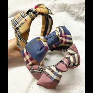 Lelong (1pc) Korea Vintage Retro Gingham Wide Hairband Headband Bow Ribbon Hair band Checker Hair Clip Kid 清货棋盘格格子发箍发饰品发带
