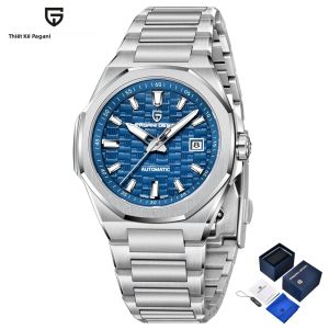 Pagani Design 40MM Đồng Hồ Cơ Tự Động Sang Trọng Dành Cho Nam Giới Dây Thép Không Gỉ Chống Nước Dạ Quang Đồng Hồ Đeo Tay Doanh Nhân Pha Lê Sapphire