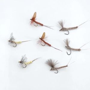6PCS #10#12 #14 CDC Feather Wing Mayfly Extended Body Mayfly Dry Fly Foam Floating Fly Fishing Flies Trout Bass Fishing Lures