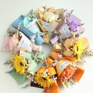 Mini Dried Flowers Full Sky Star Sunflower Rose Soap Flower Eternal Flower Valentines Day Gift Box Teachers Day Small Bouquet