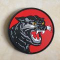 patch rubber logo macan hitam brimob - polisi - polri - police - tempelan emblem karet velcro. 