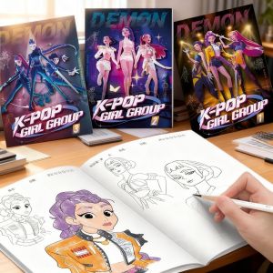 Sách Tô Màu Kpop Demon Hunters - Nhân Vật Anime Rumi Mira Zoey Tranh Vẽ Dễ Thương Dành Cho Trẻ Em Tập Vẽ Phác Thảo Tô Theo Mẫu Sách Tranh Làm Quà Tặng