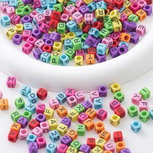 110pcs Manik Mote Huruf Bulat Pipih Putih Bahan Kerajinan Gelang Dan Kalung