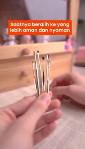 Alat Pembersih Telinga 1 Set isi 5 pcs / Korek Kuping Besi Stainless Terlaris