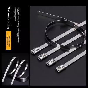 MONLEYTA | High Strength Outdoor Stainless Steel 304 Self-Locking Metal Tie Strap High Temperature Resistant Binding Clamp Tightener