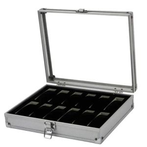 6/12/ Girds Luxury Premium Quality Watch Box Aluminum Alloy Produc Pattern Storage Clock Box Collection Display Gift Boxes