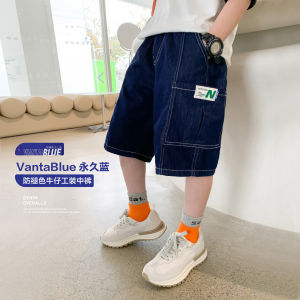 Boys Summer Denim Shorts Childrens Hong Kong Style Boys Fifth Pants Childrens Clothing Kids Pants Trendy Thin Middle Pants
