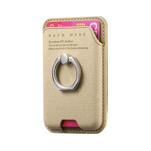 Anti-slip Strong Magnet For Magsafe Wallet Texture Ring Stand Card Holder 2 Cards Storage For iPhone 17 16 15 14 13 12 Pro Max